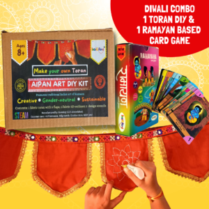 Combo of Ramayan card game and Toran making DIY kit