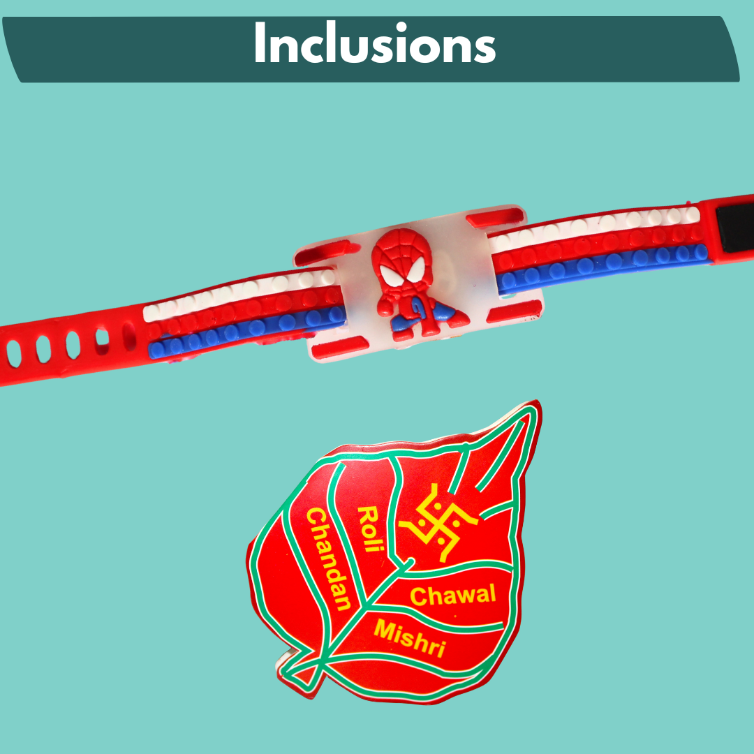 Superhero themed rakhi and roli chawal