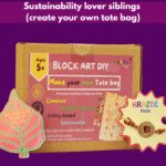 Rakhi hamper with block printing kit, rakhi and roli chawal