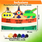 Pre-marked DIY keystand, colors, brush
