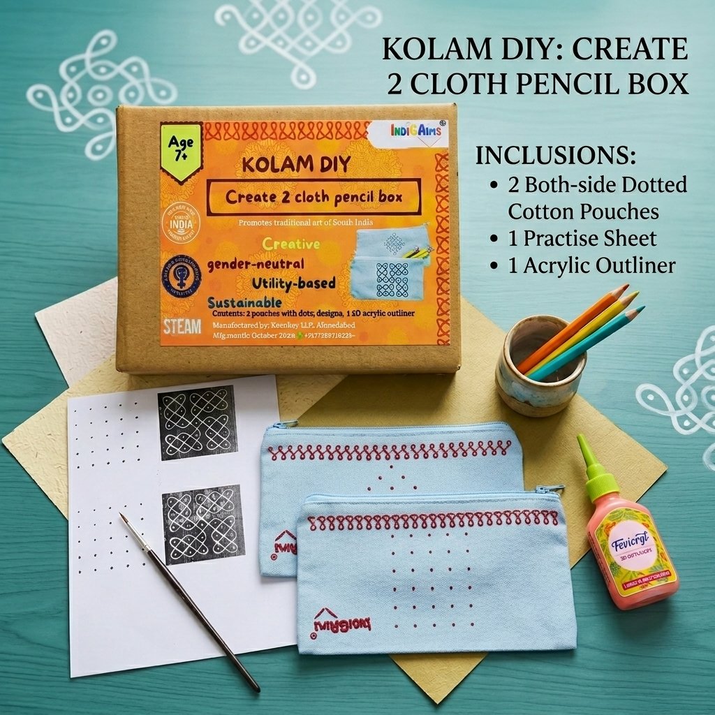 Kolam art DIY includes