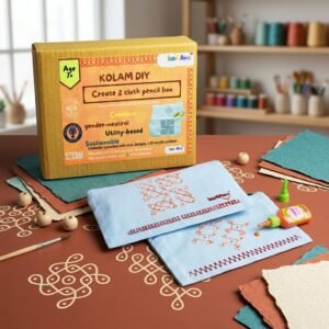 Kolam art DIY kit | Create two canvas pouch | learn an Indian art